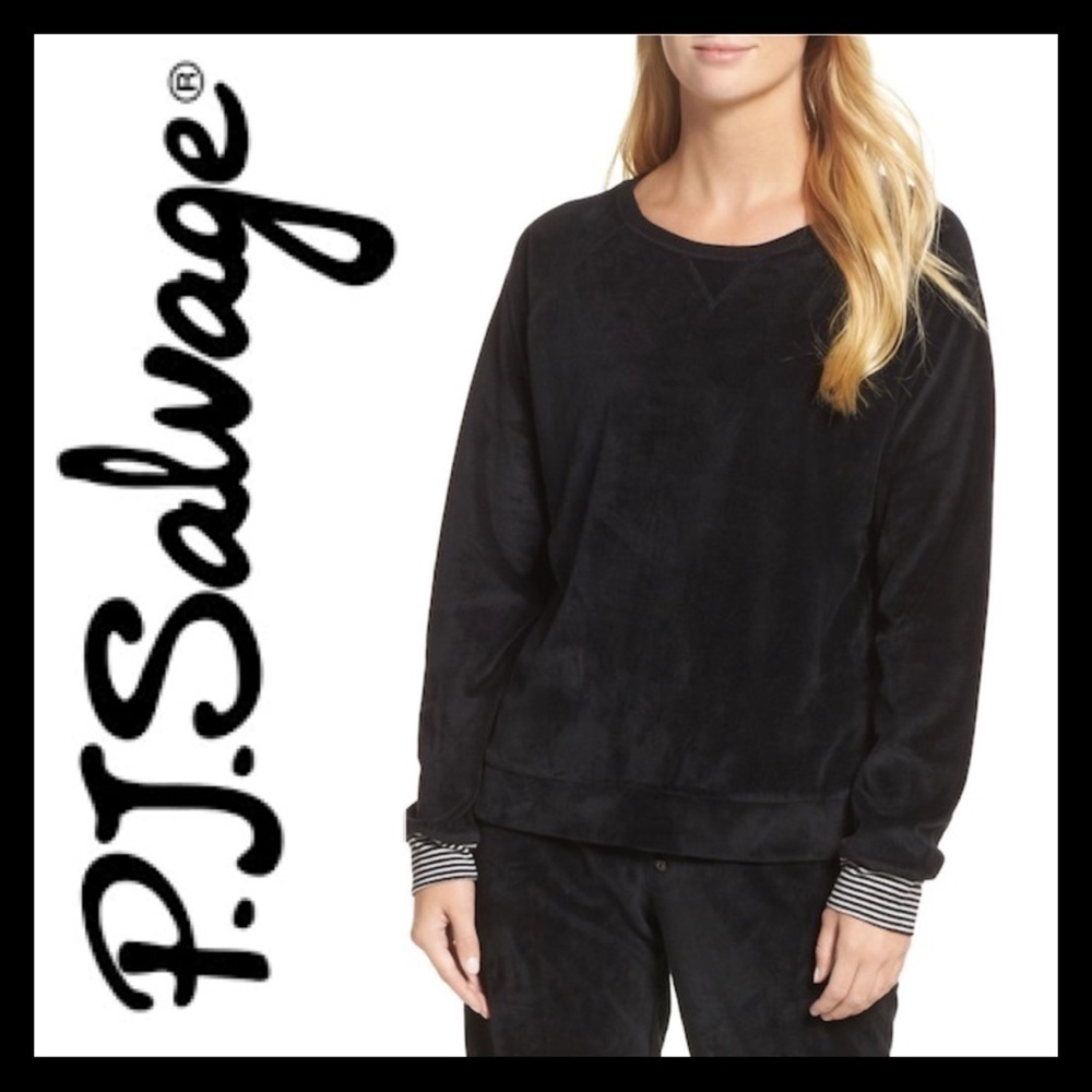 P.J. SALVAGE Black Velour Top – NWT